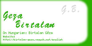 geza birtalan business card